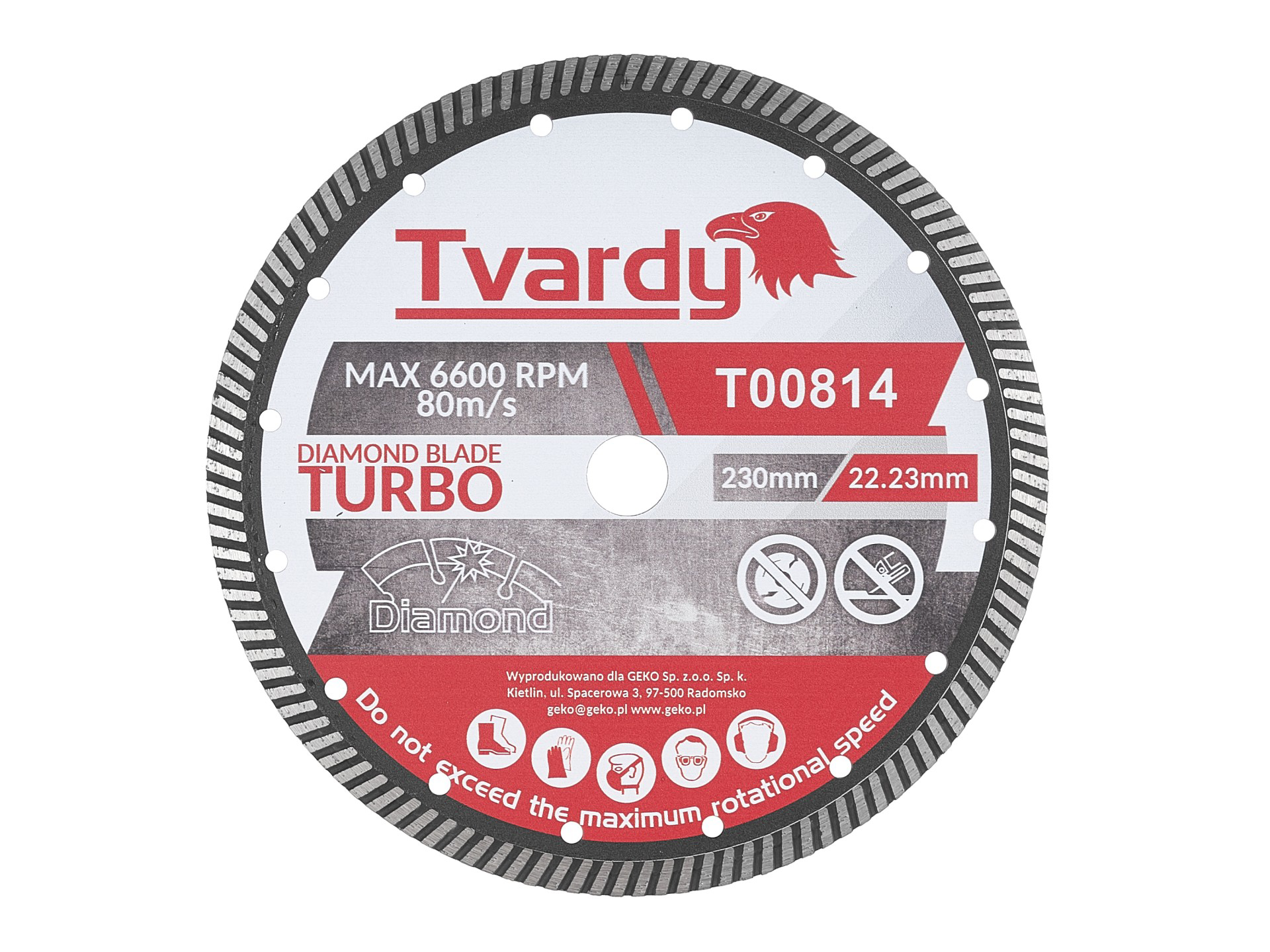 Disc diamantat turbo, 230 x 10 x 22.23 mm, Tvardy T00814