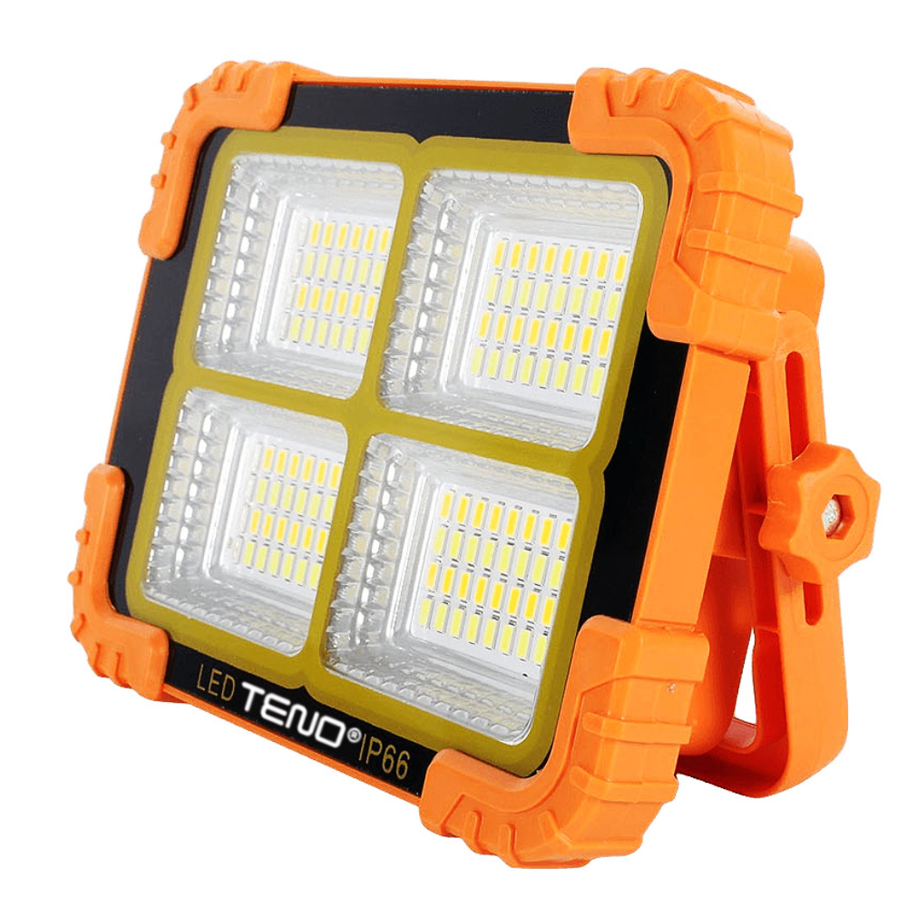Lampa Solara 144 LED-uri Teno®, 4 moduri de iluminare, protectie IP66, lumini de urgenta, power bank, portabila, Waterproof, exterior, portocaliu