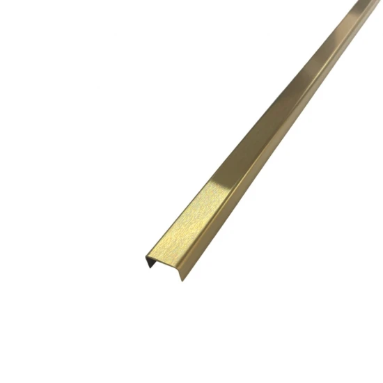 Profil U otel inoxidabil, auriu BRUSH, 15x9x2700 mm, grosime 0.6 mm
