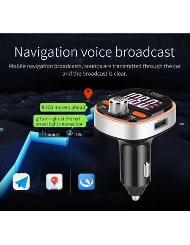 Modulator FM 12-24V Bluetooth 5.0 cu functie de incarcator auto 18W Super Charge 3.0 si port USB C - BC53