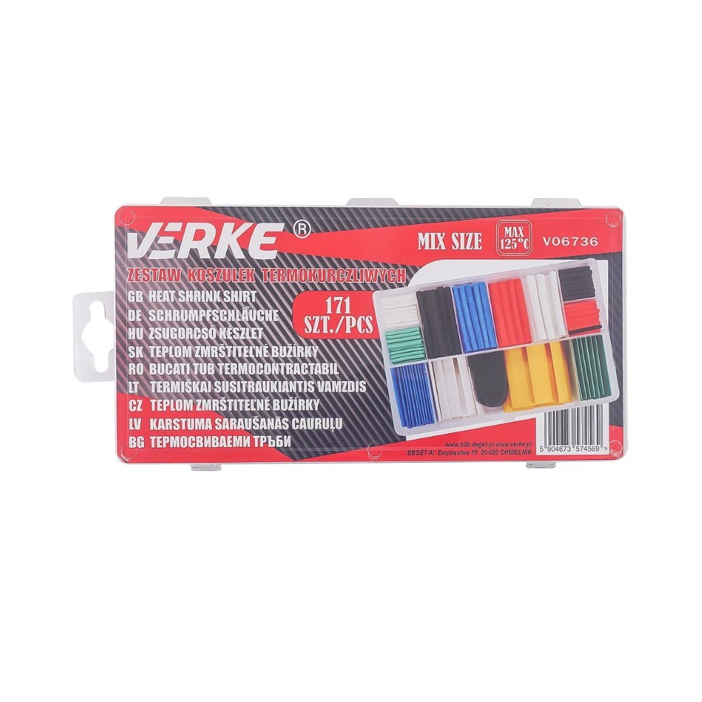 Set tuburi termocontractabile, Verke, V06736, 171 buc
