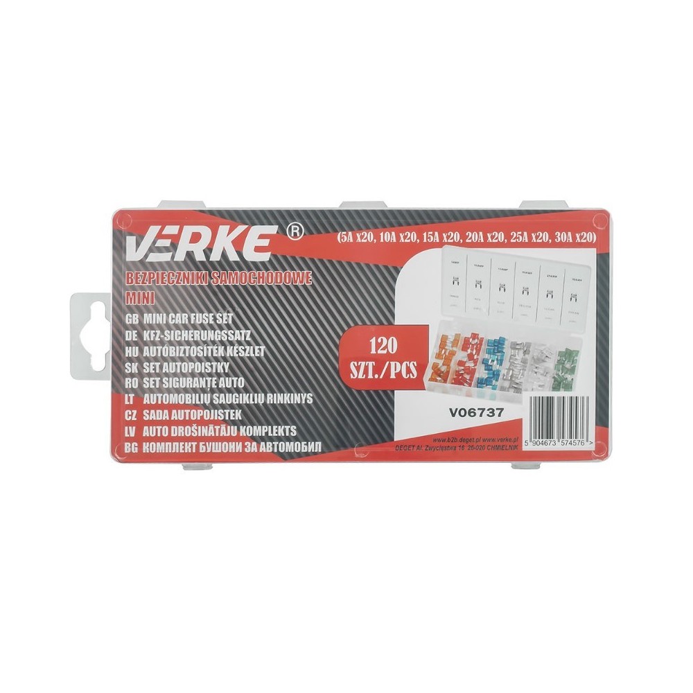 Set sigurante auto, Verke, V06737, 120 buc